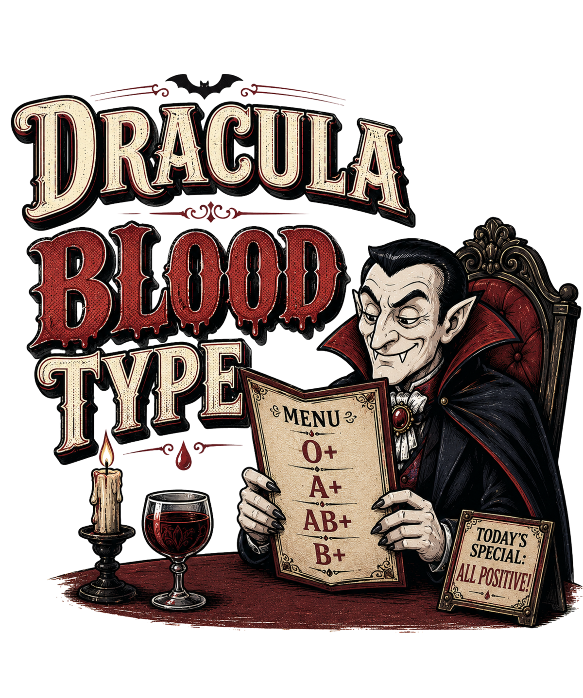 Dracula Blood Type Menu All Positive product image 3