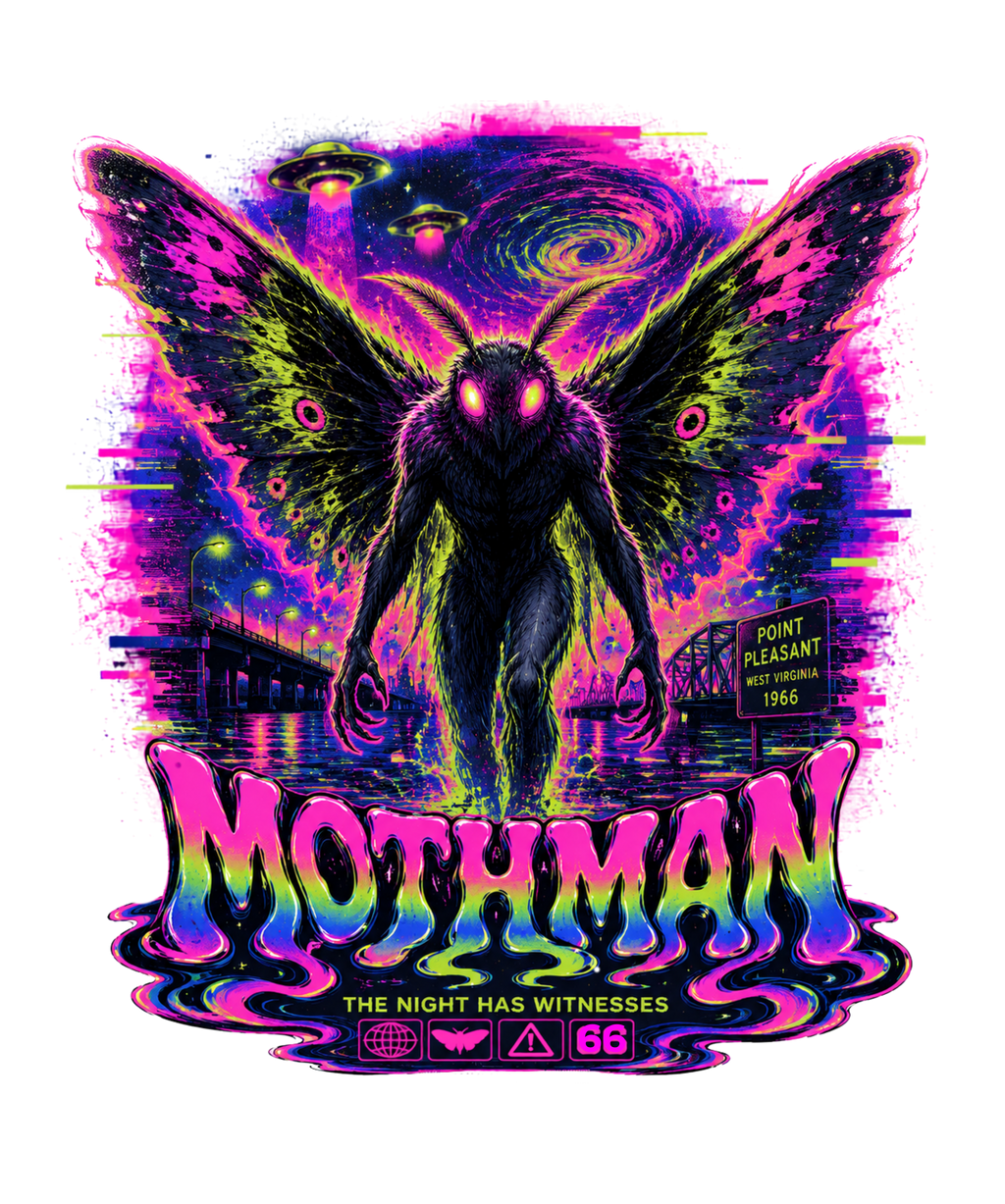 Mothman Cryptid Neon Psychedelic Poi product image 3