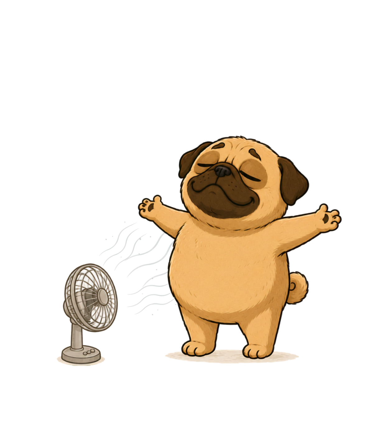 Chubby Pug Dog Cooling Down Electric product image 3