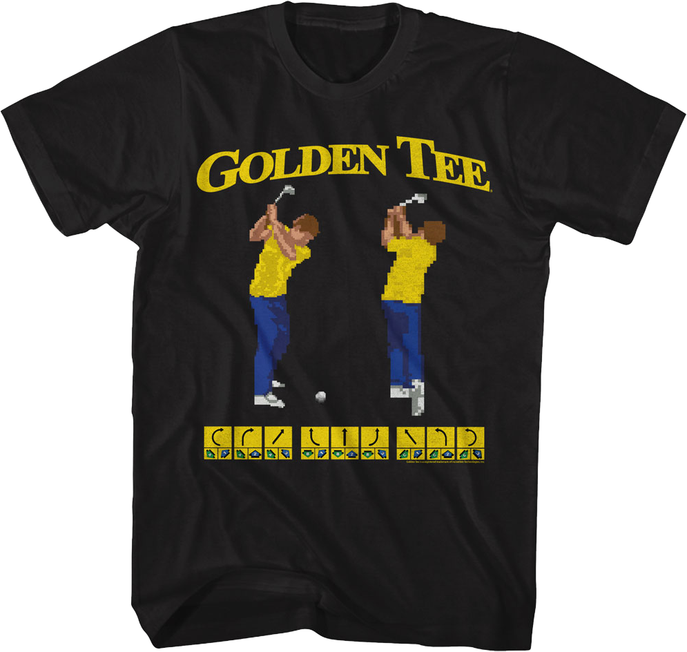 8-Bit Swings Golden Tee Golf T-Shirt product image 1