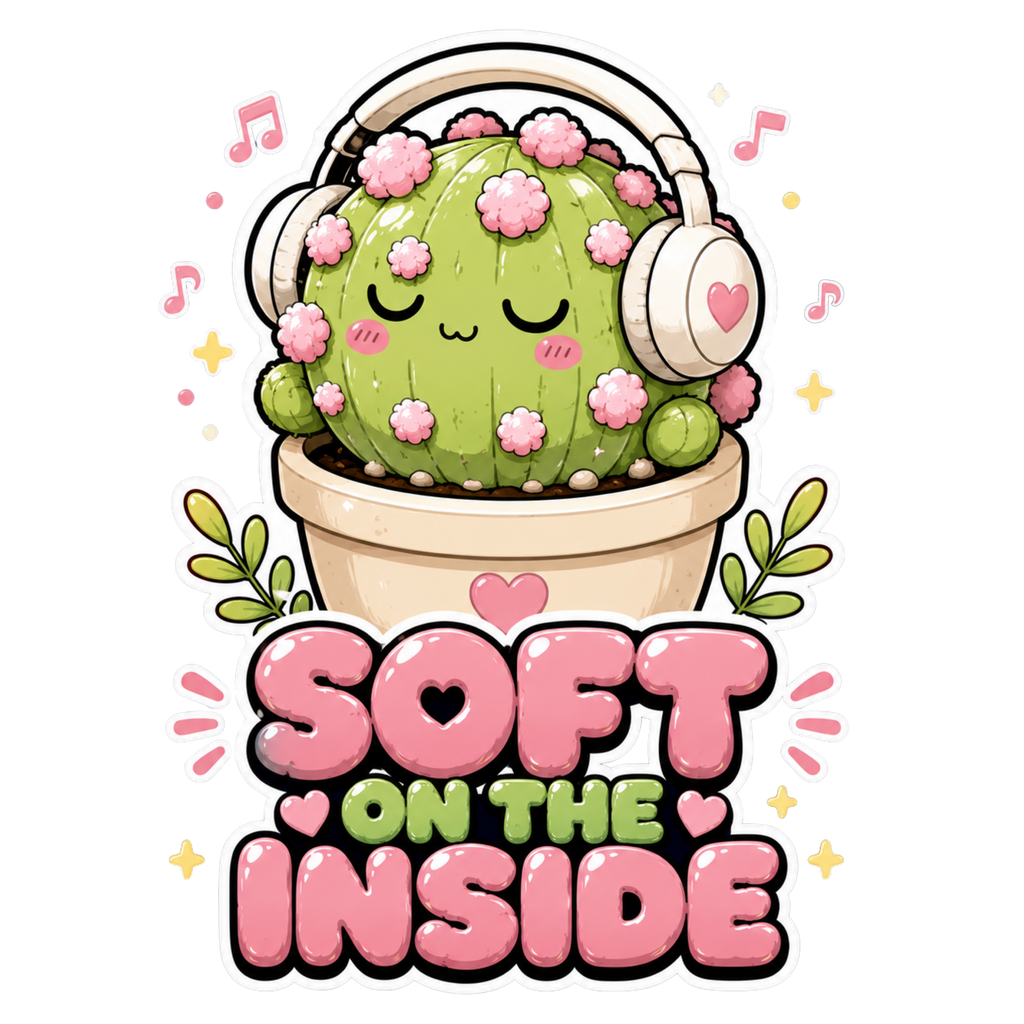 Soft On The Inside - Cute Cactus Hea