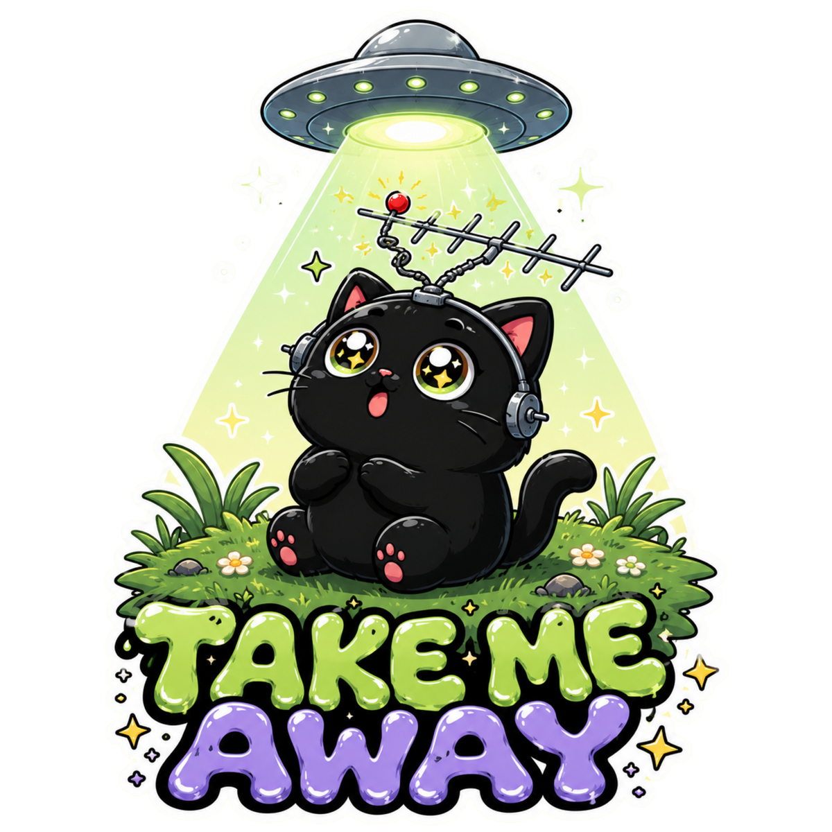 Take Me Away - Cute Black Cat UFO Ab product image 3