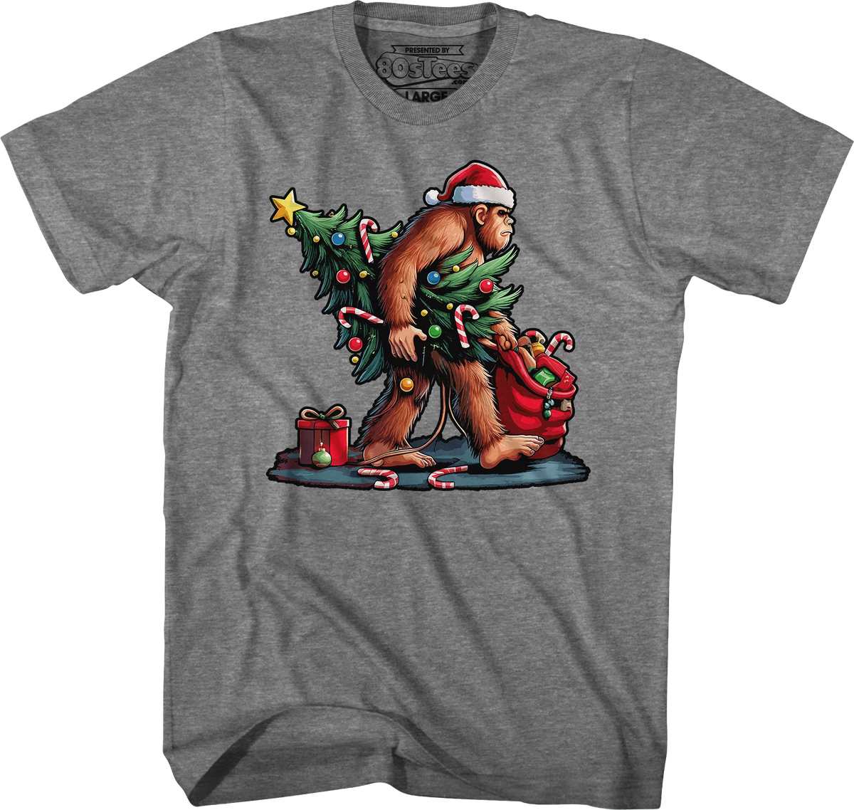 Festive Bigfoot Christmas T-Shirt product image 6
