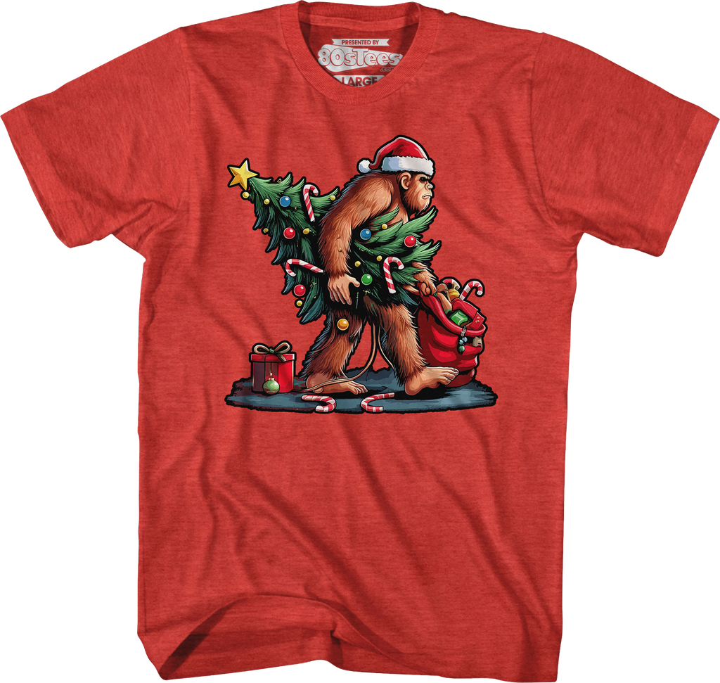 Festive Bigfoot Christmas T-Shirt product image 7