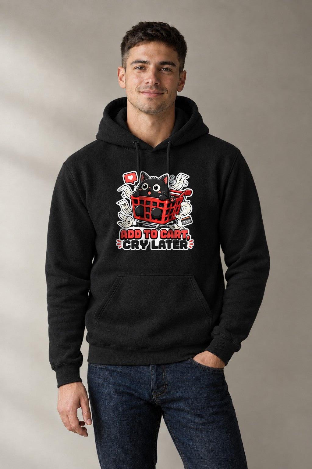 Add To Cart Cry Later - Funny Black product image 2