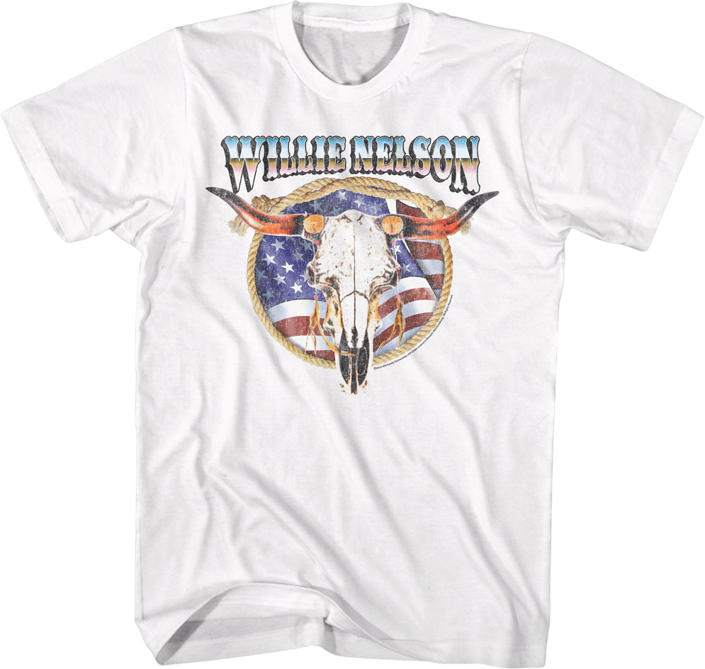 American Cow Skull Willie Nelson T-Shirt product image 1