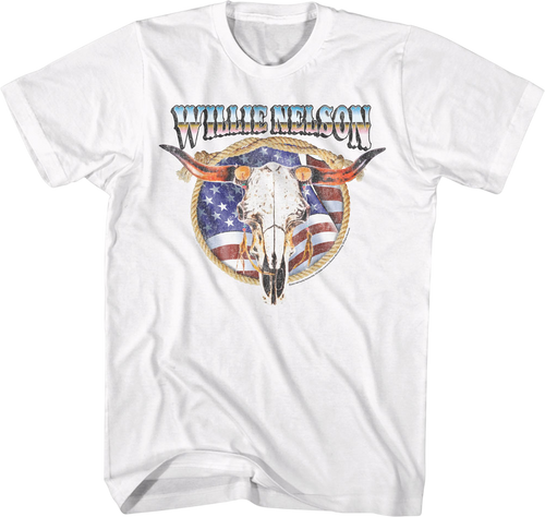 American Cow Skull Willie Nelson T-Shirt product image 1