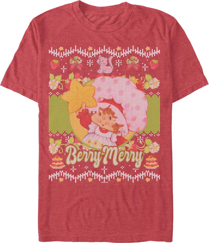 Berry Merry Faux Ugly Christmas Sweater Strawberry product image 1