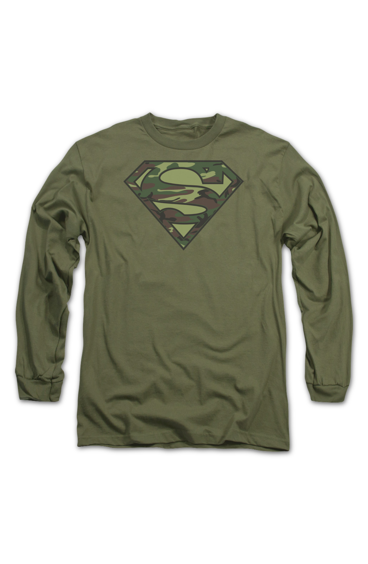 Camouflage Superman Logo DC Comics Long Sleeve Shirt product image 2