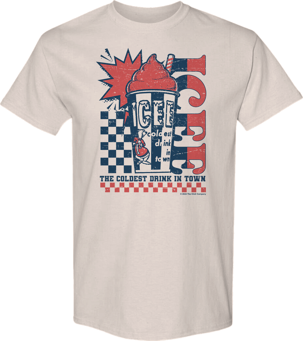 Checkerboard Coldest Drink In Town ICEE T-Shirt product image 1