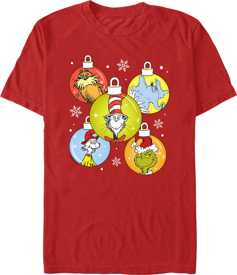 Christmas Ornaments Dr. Seuss T-Shirt product image 1