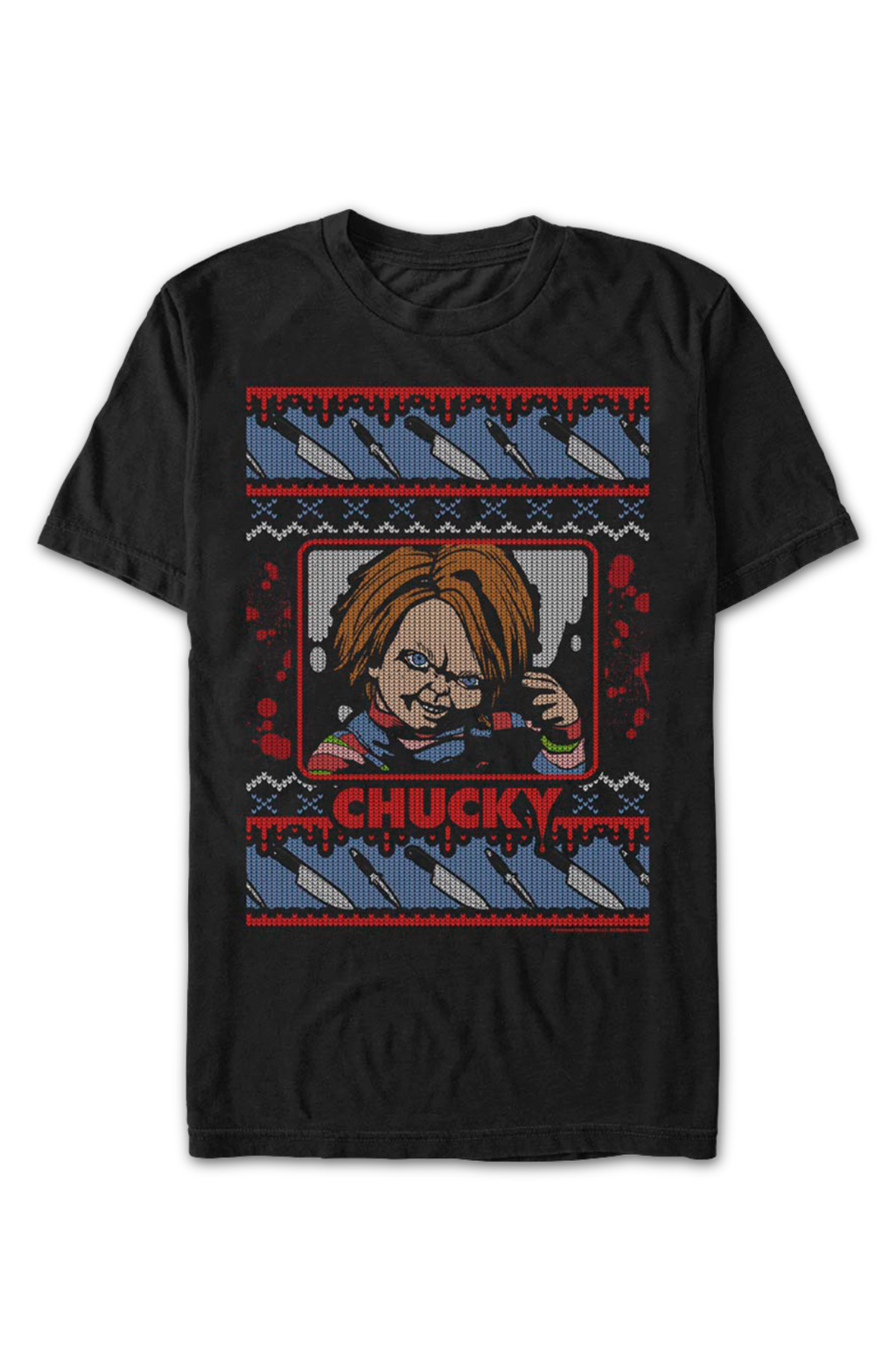 Chucky Faux Ugly Christmas Sweater Child's Play T-Shirt product image 2