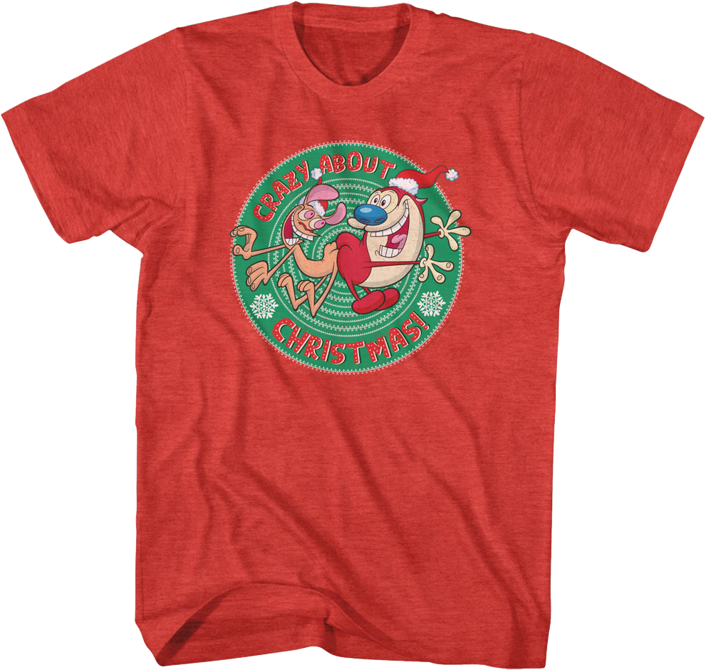Crazy About Christmas Ren And Stimpy T-Shirt product image 1
