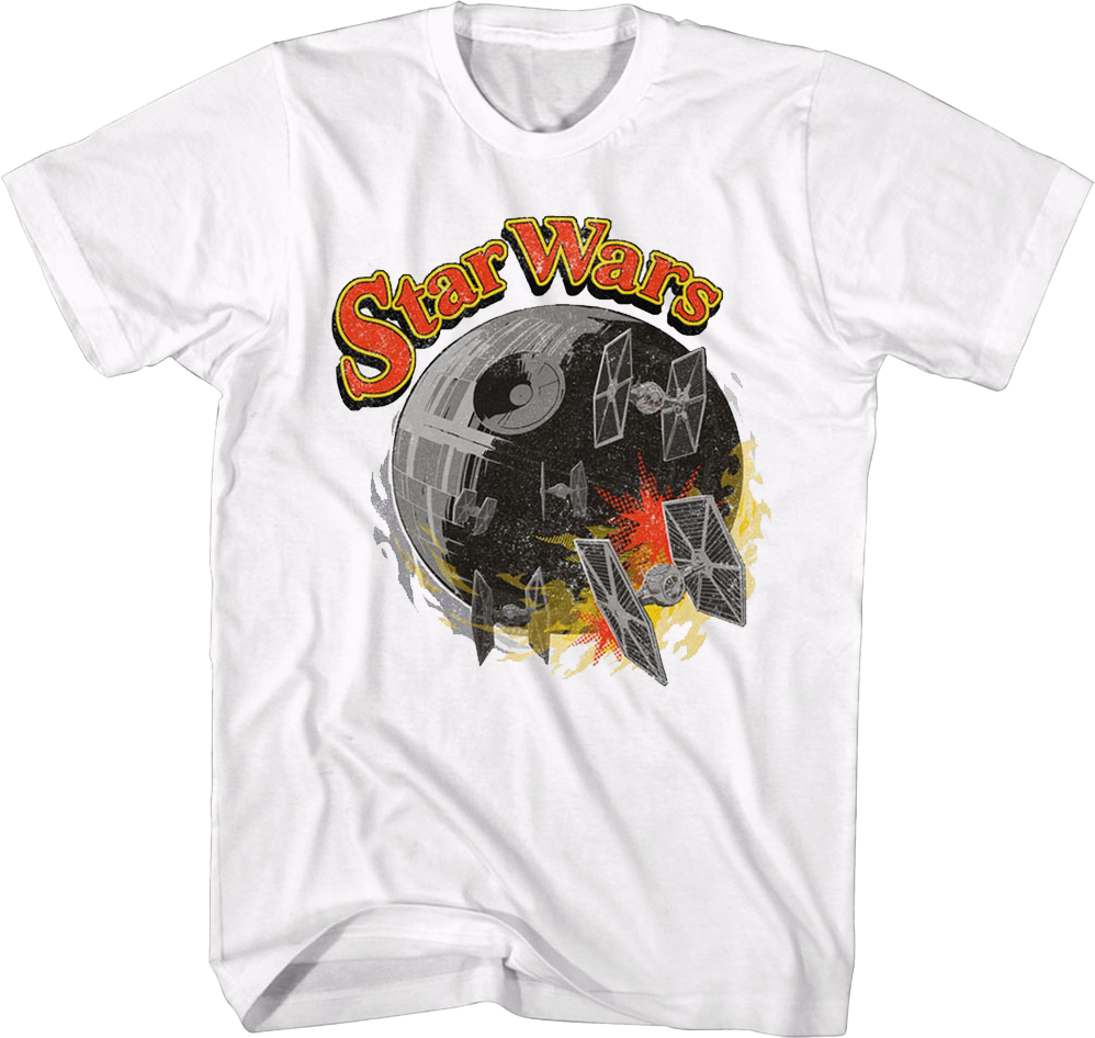 Death Star And TIE Fighters Wars T-Shirt product image 1