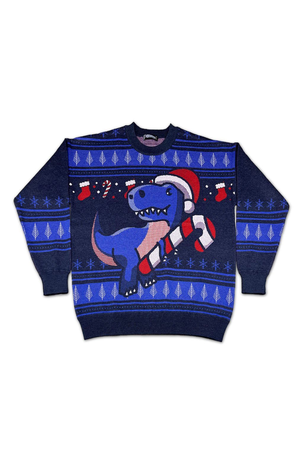 Festive Dinosaur Knitted Christmas Sweater