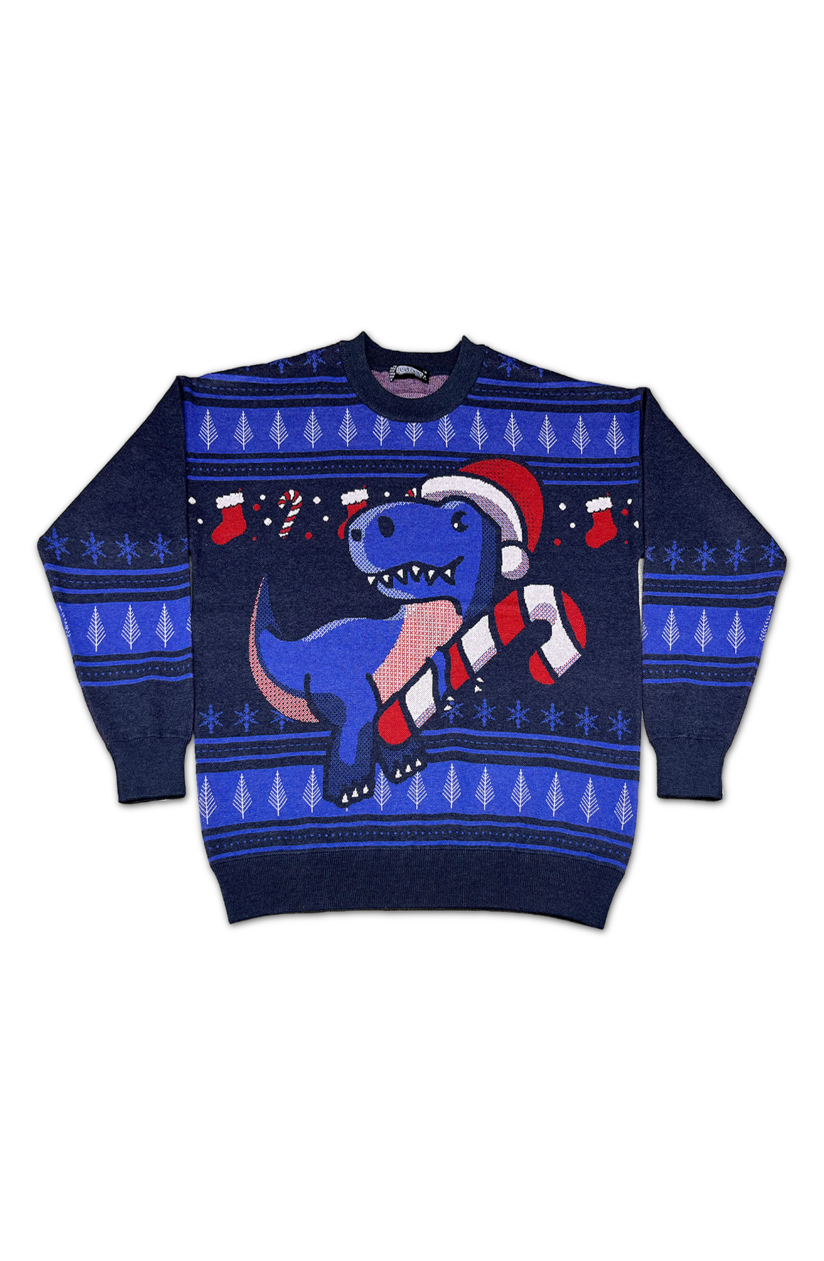Festive Dinosaur Knitted Christmas Sweater