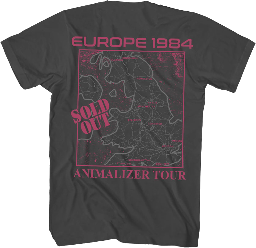 Front & Back Europe 1984 Animalizer Tour KISS T-Shirt product image 3