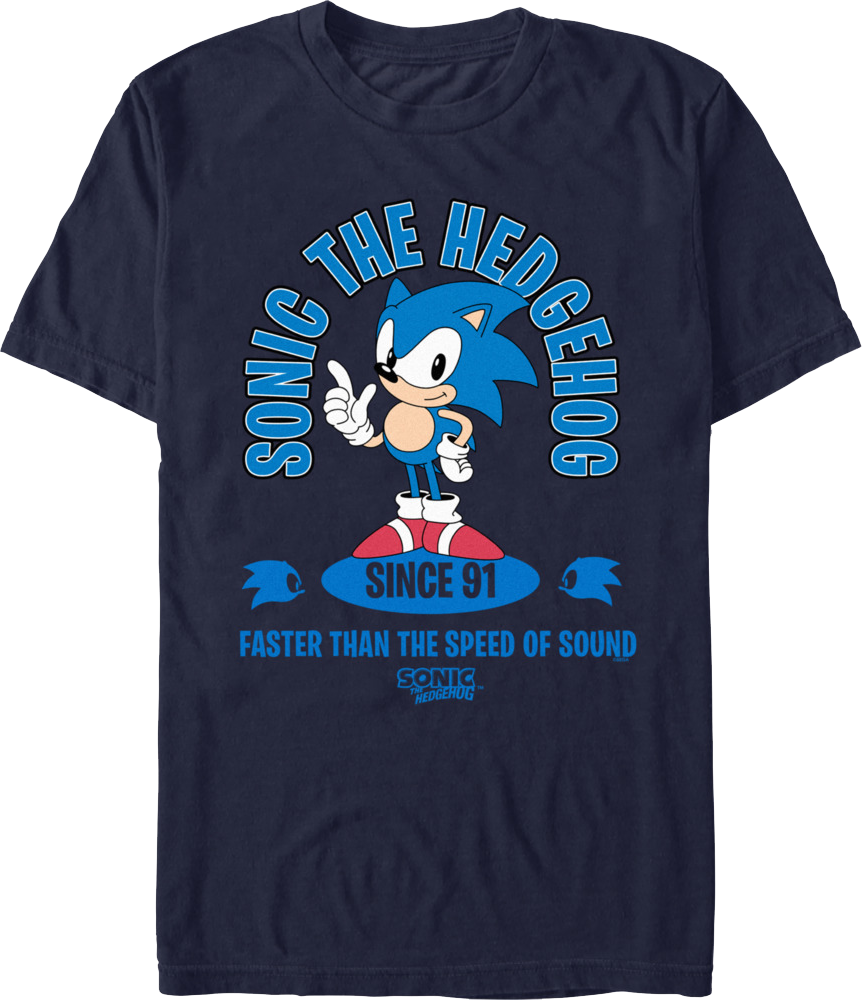 Faster Than The Speed Of Sound Sonic Hedgehog T-Shirt product image 1