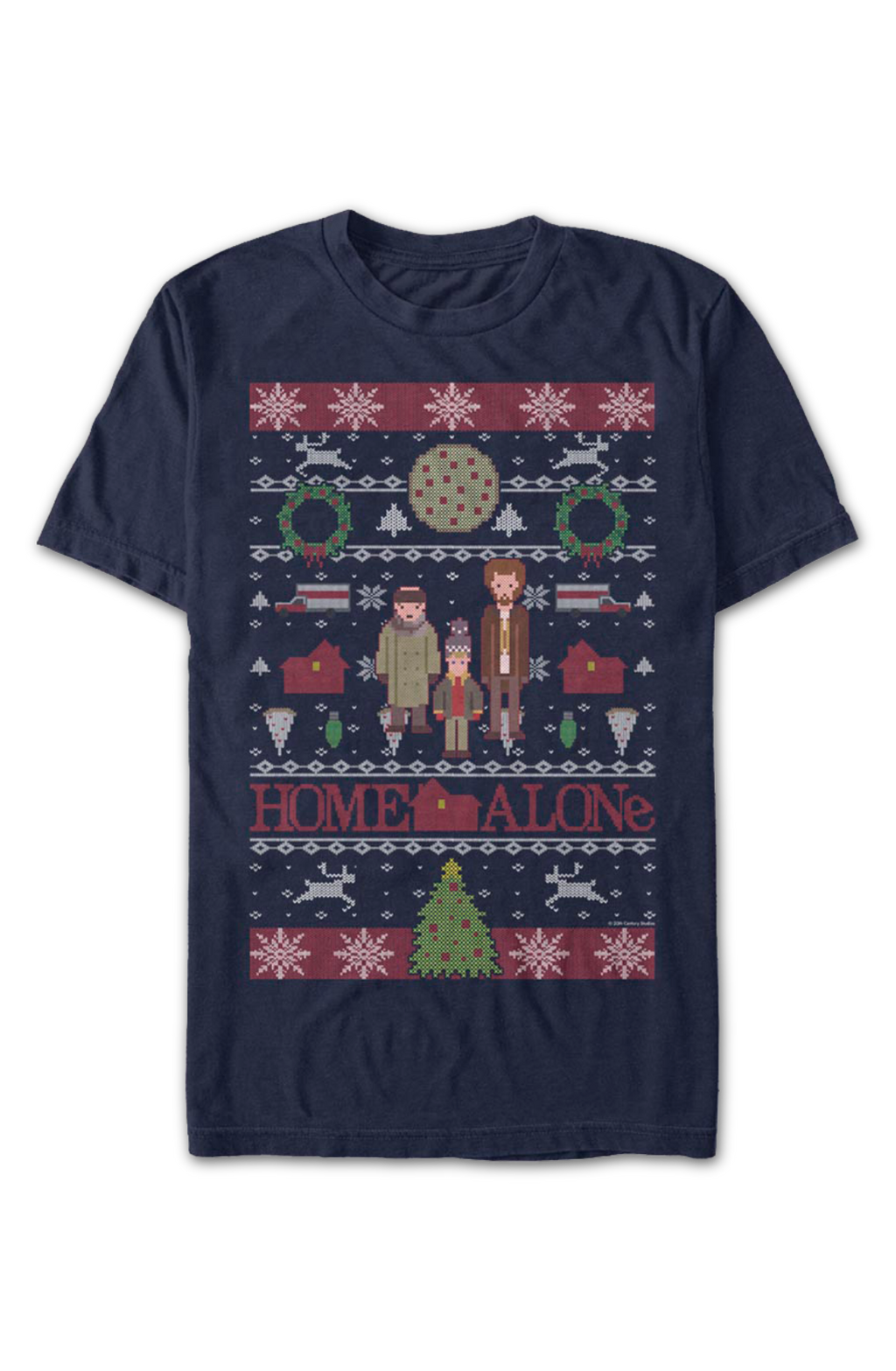 Faux Ugly Christmas Sweater Home Alone T-Shirt product image 2