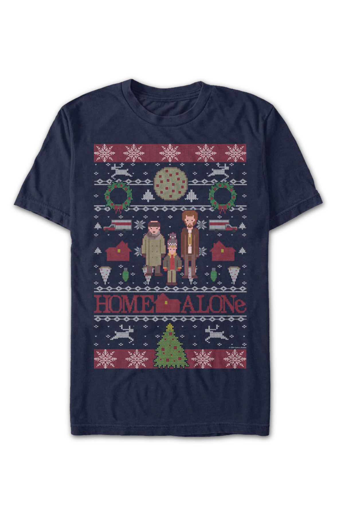 Faux Ugly Christmas Sweater Home Alone T-Shirt product image 2