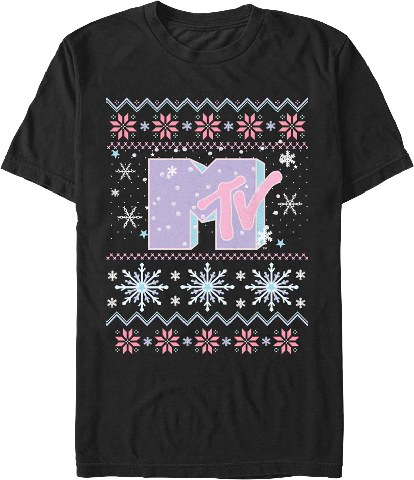 Faux Ugly Christmas Sweater MTV T-Shirt product image 1
