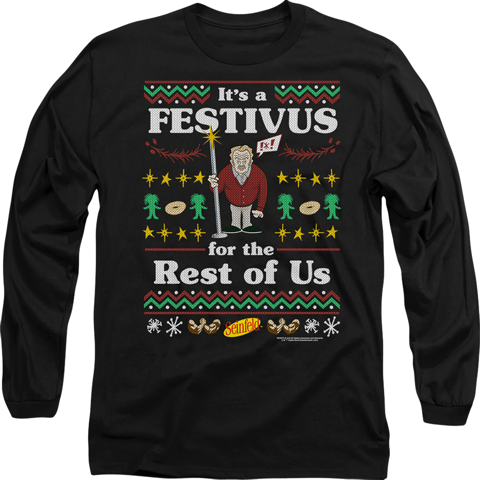 Faux Ugly Festivus Sweater Seinfeld Long Sleeve Shirt product image 1