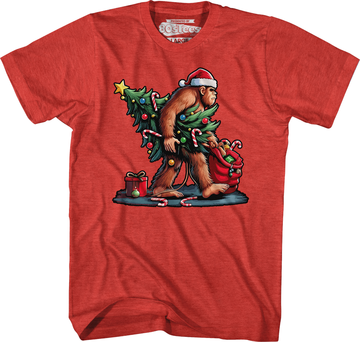 Festive Bigfoot Christmas T-Shirt product image 4