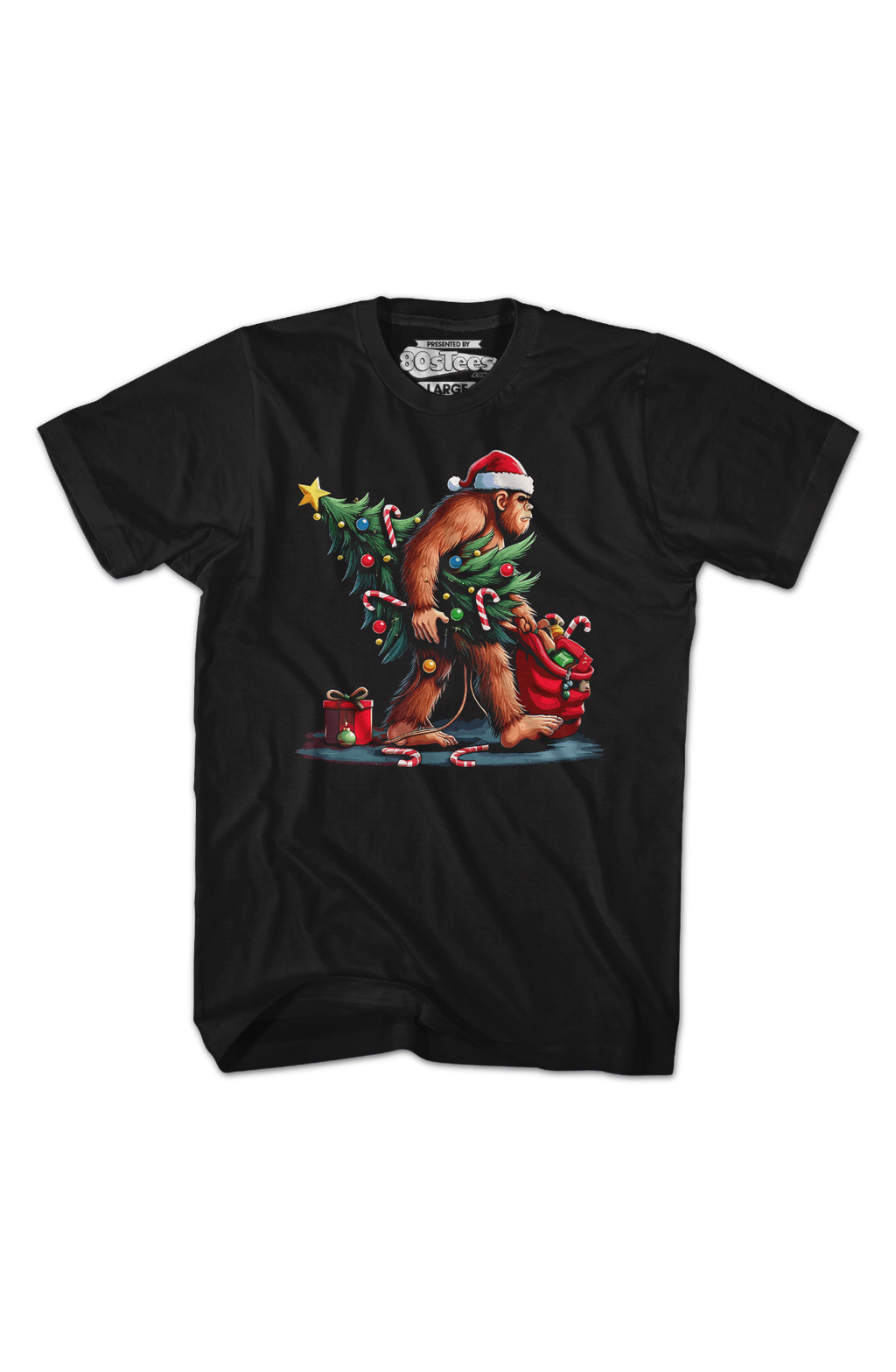 Festive Bigfoot Christmas T-Shirt product image 2