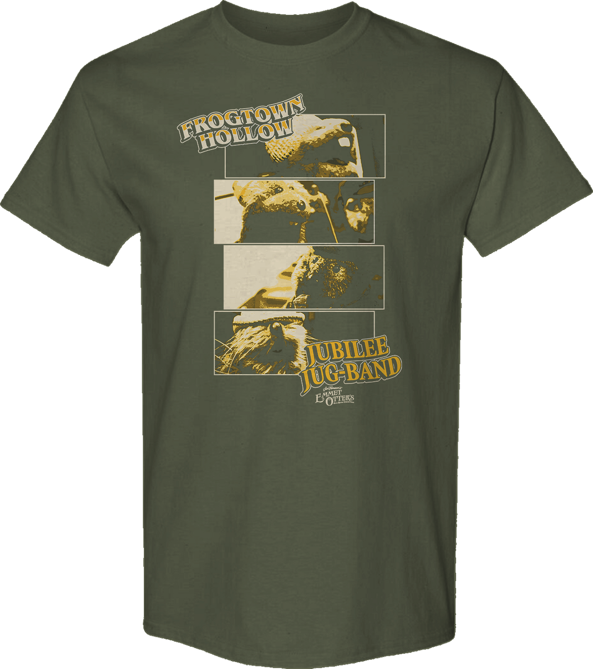Frogtown Hollow Jubilee Jug-Band Collage Emmet Otter T-Shirt product image 1