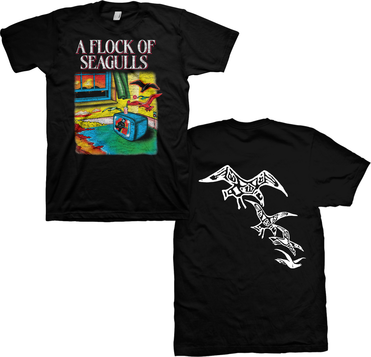 Front & Back Flock Of Seagulls T-Shirt product image 3