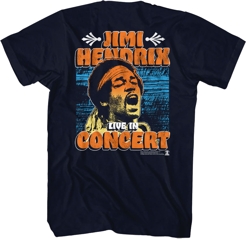 Front & Back Live In Concert Jimi Hendrix T-Shirt product image 1