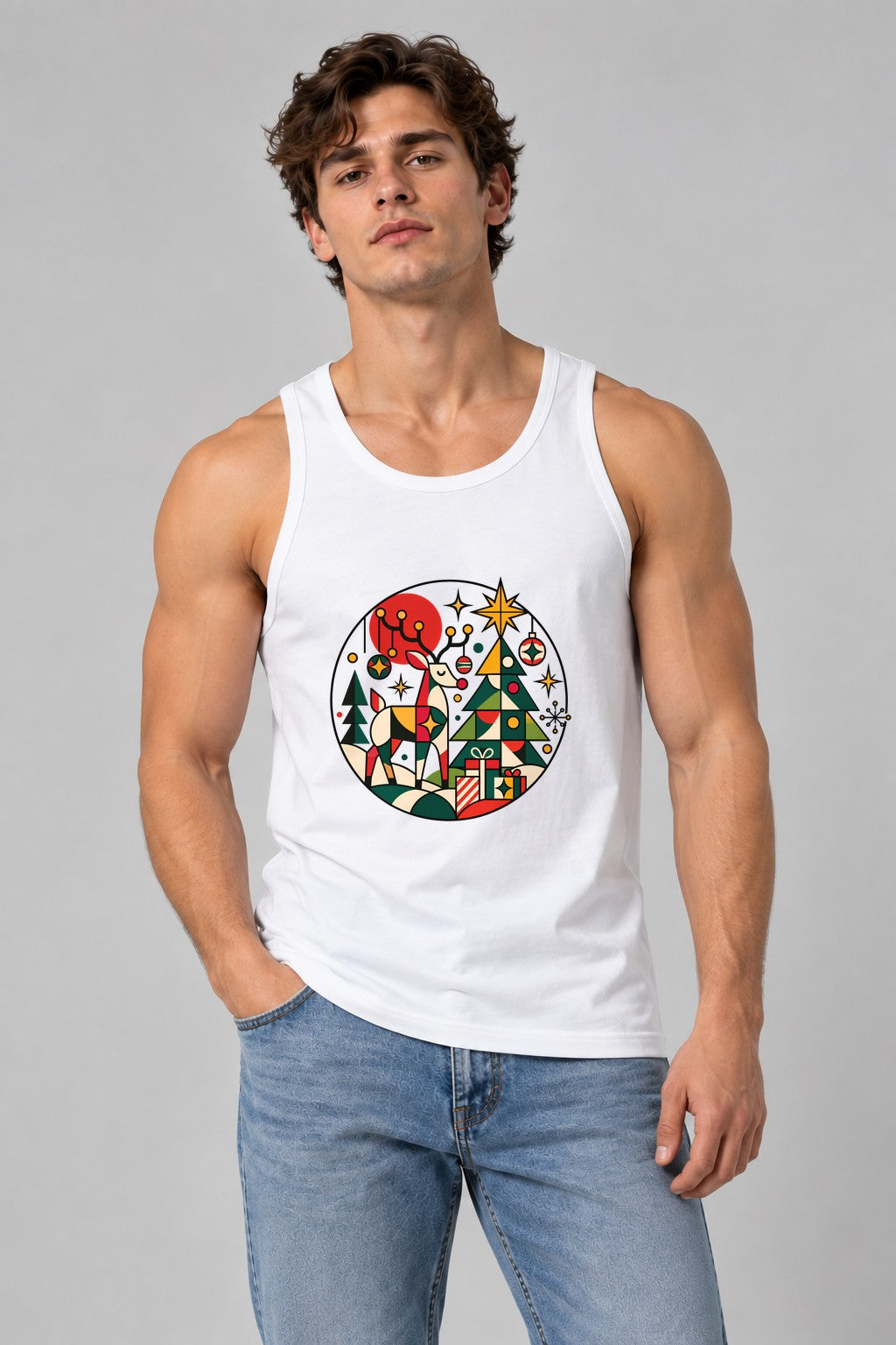 Geometric Christmas Scene