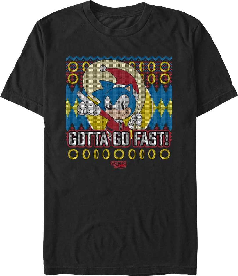 Gotta Go Fast Faux Ugly Christmas Sweater Sonic The product image 1