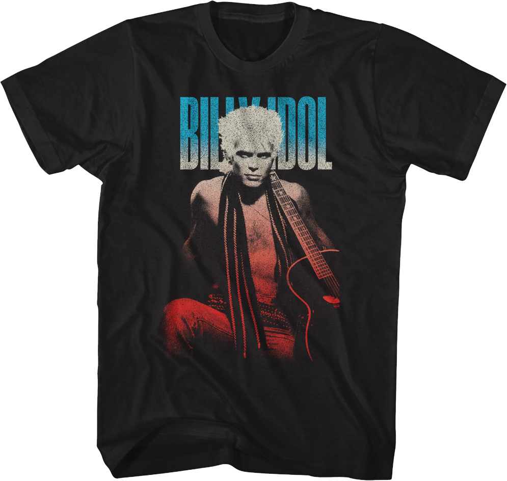 Gradient Guitar Pose Billy Idol T-Shirt product image 1