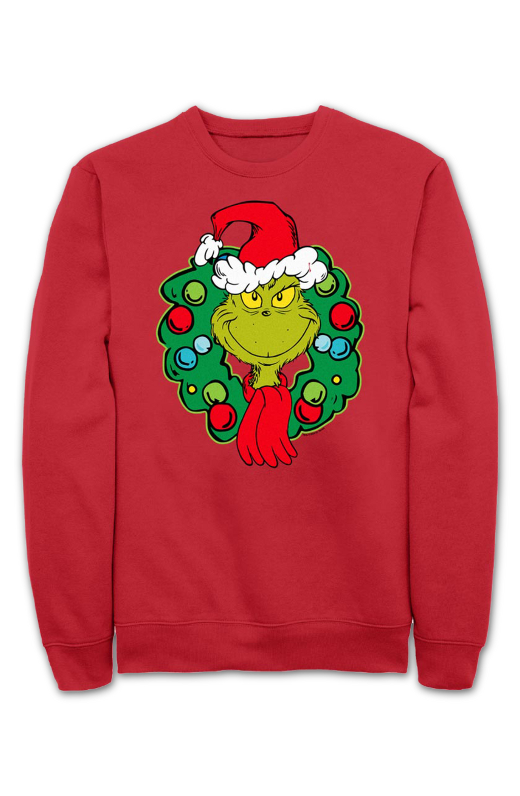 Grinch Christmas Wreath Dr. Seuss Sweatshirt product image 2