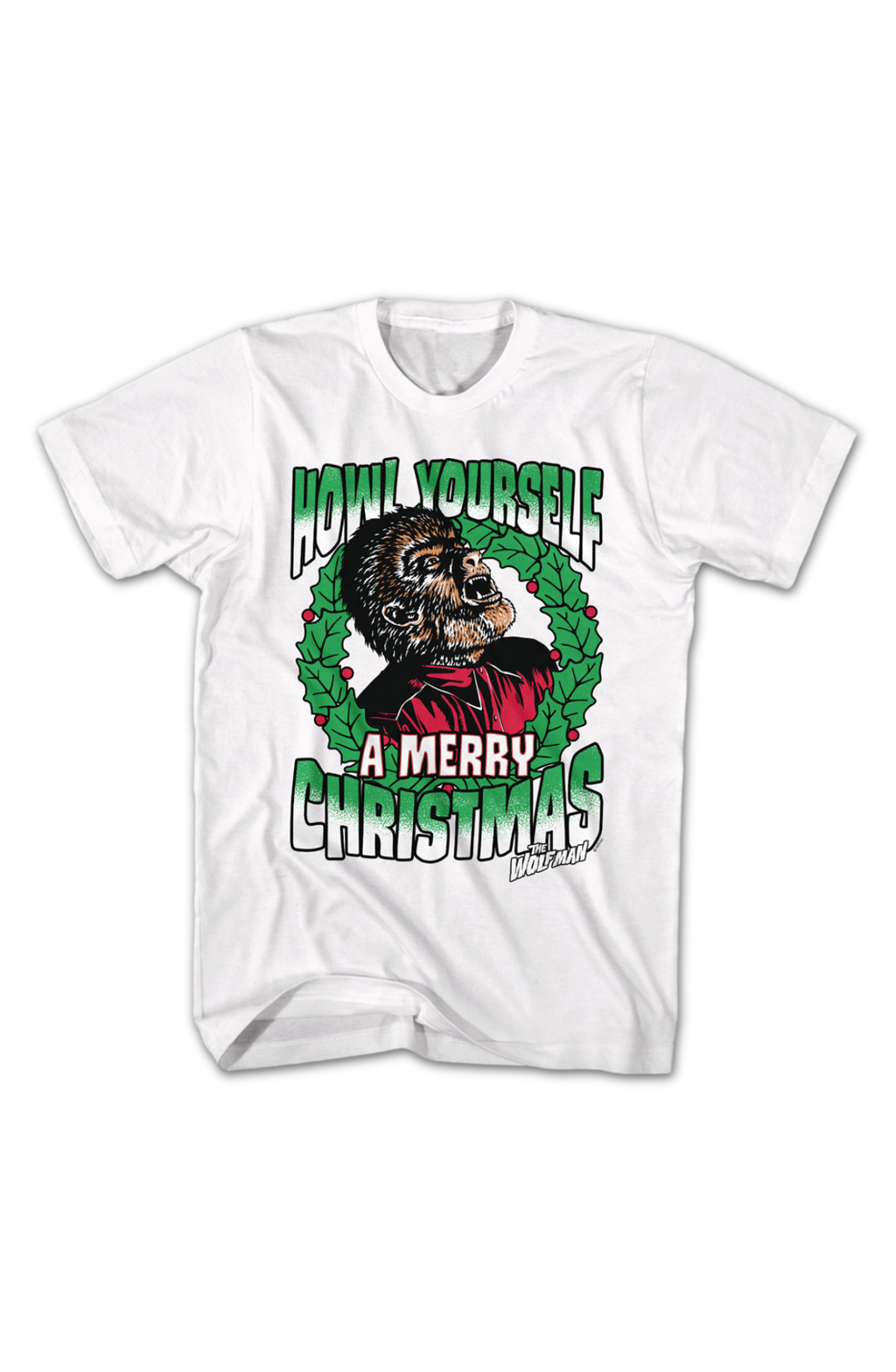 Howl Yourself A Merry Christmas Wolf Man T-Shirt product image 2