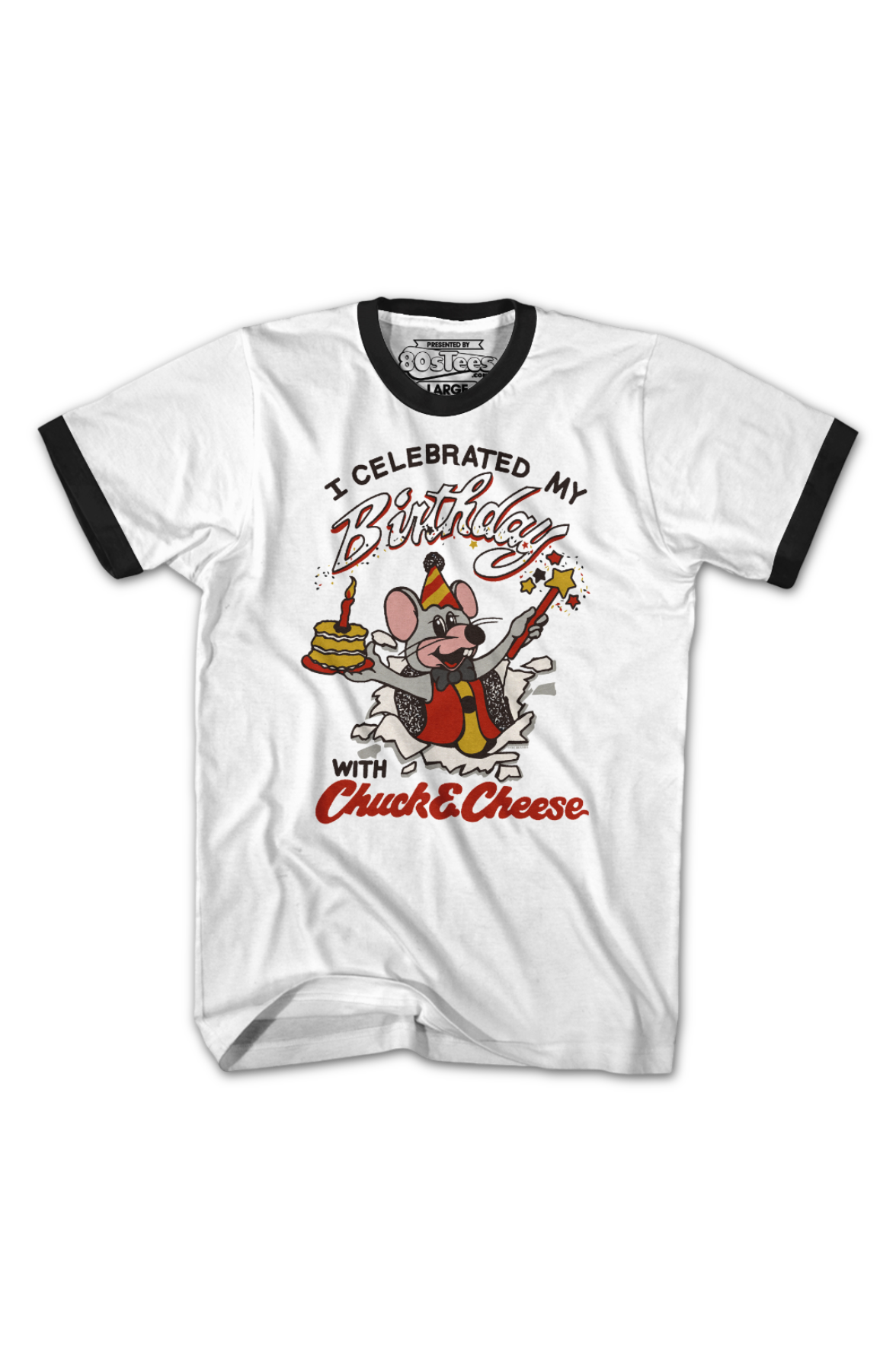I Celebrated My Birthday With Chuck E. Cheese Ringer Shirt product image 2