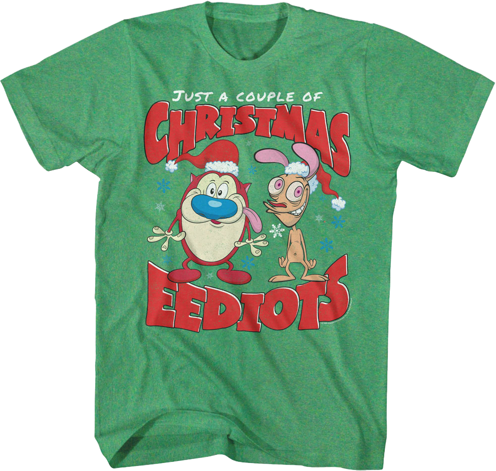 Just A Couple Of Christmas Eediots Ren And Stimpy T-Shirt product image 1