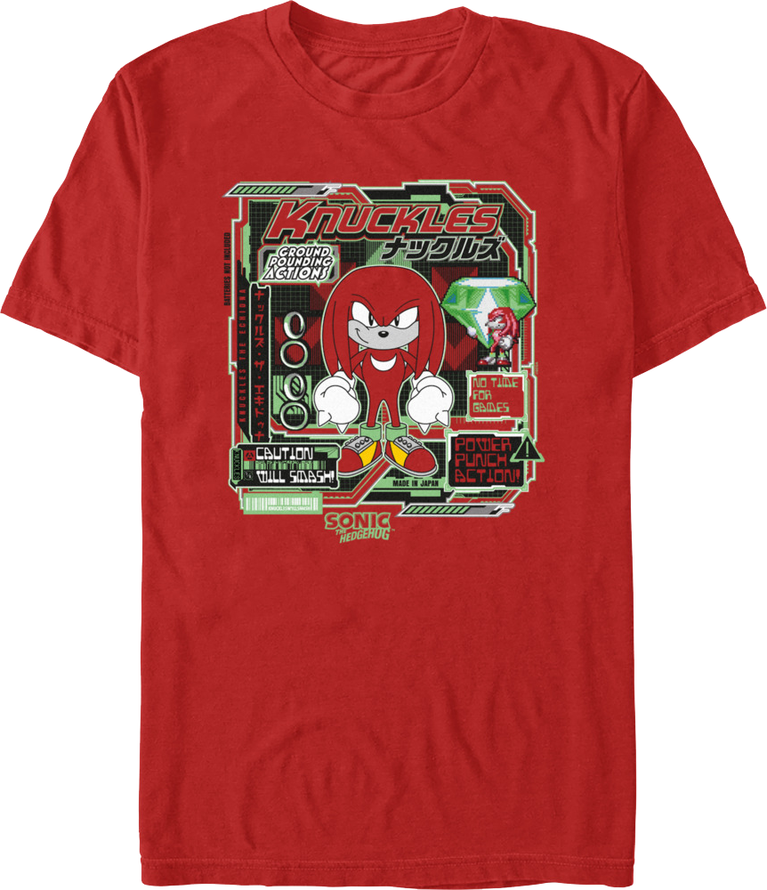Knuckles Ground Pounding Actions Sonic The Hedgehog T-Shirt product image 1