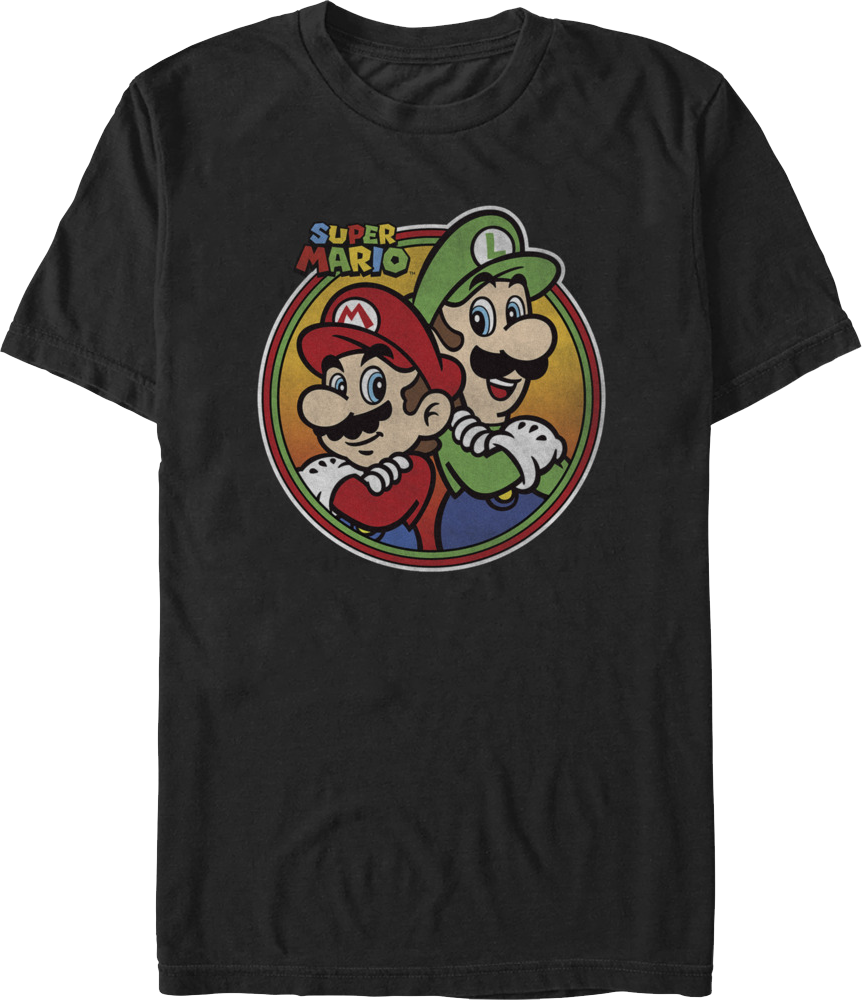 Mario & Luigi Retro Circle Super Bros. T-Shirt product image 1