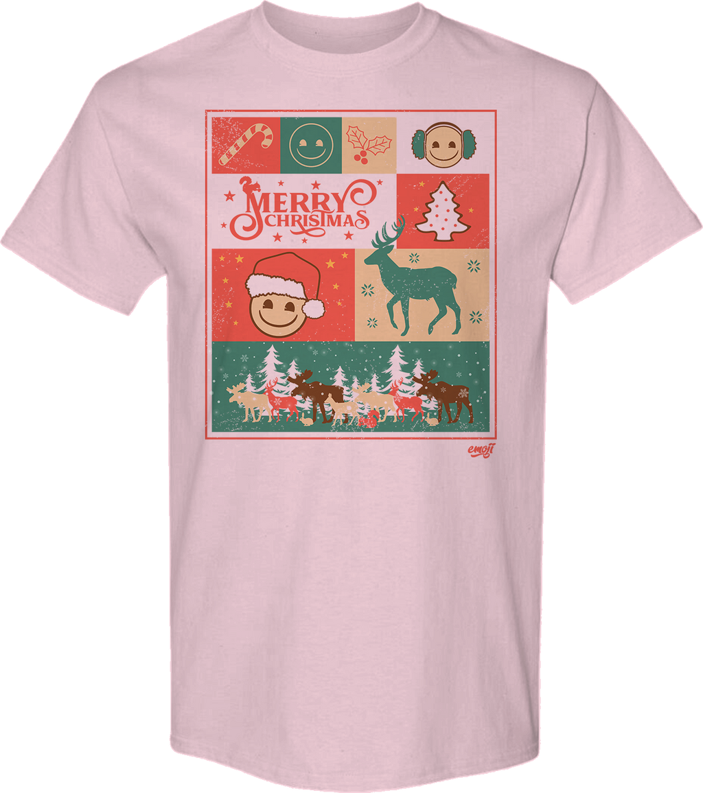 Merry Christmas Collage Emoji T-Shirt product image 1