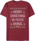 Merry Christmas Ya Filthy Animal Faux Knit Sweater Home product image 1