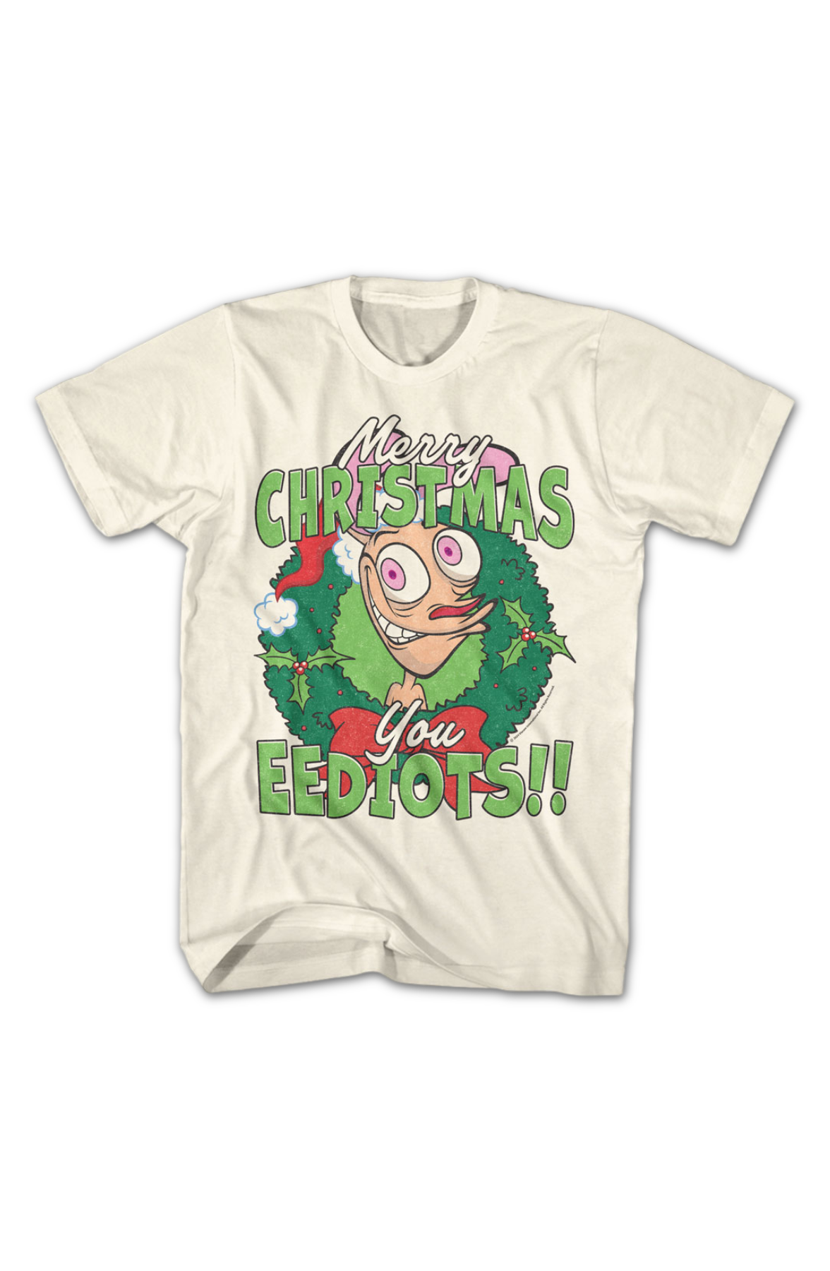 Merry Christmas You Eediots Ren And Stimpy T-Shirt product image 2
