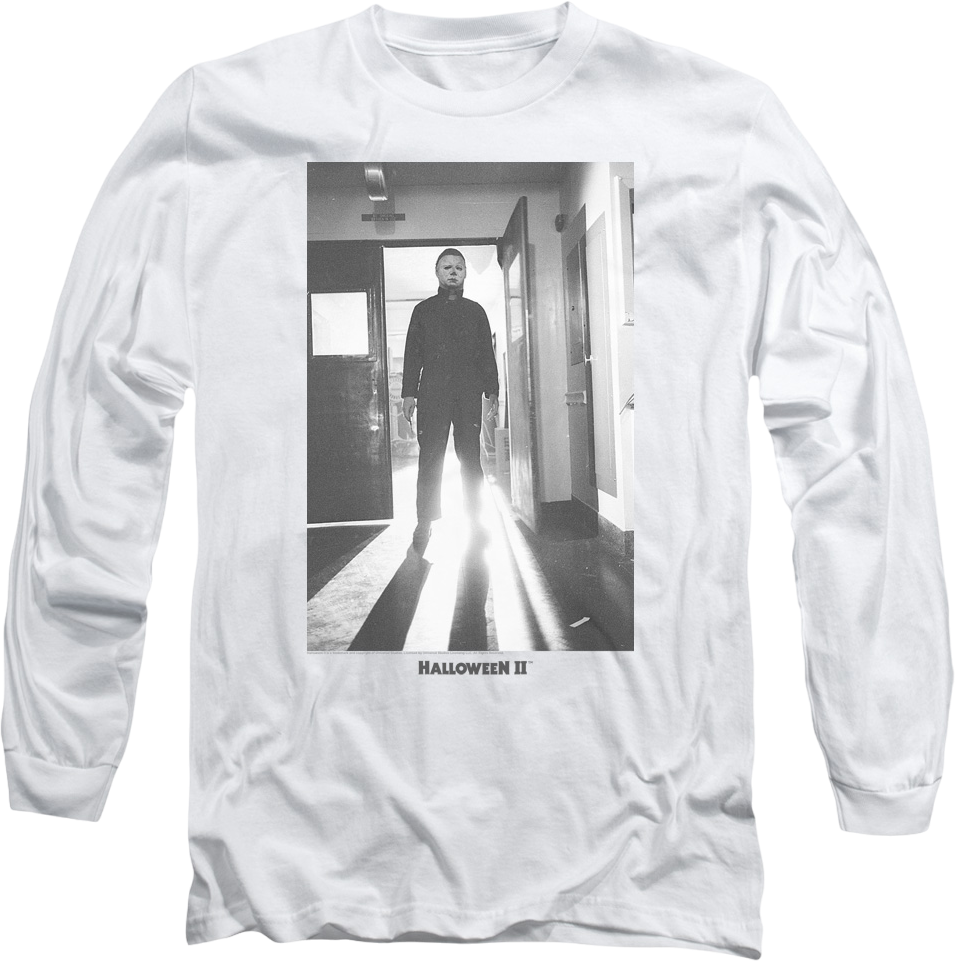 Michael Myers Black & White Photo Halloween II Long Sleeve product image 1