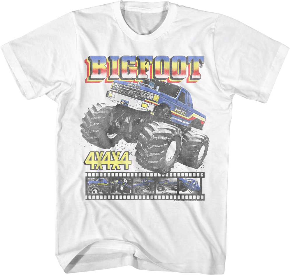 Monster Truck Film Reel Bigfoot T-Shirt product image 1