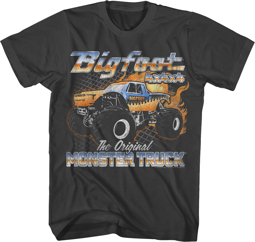 Monster Truck Flames Bigfoot T-Shirt product image 1