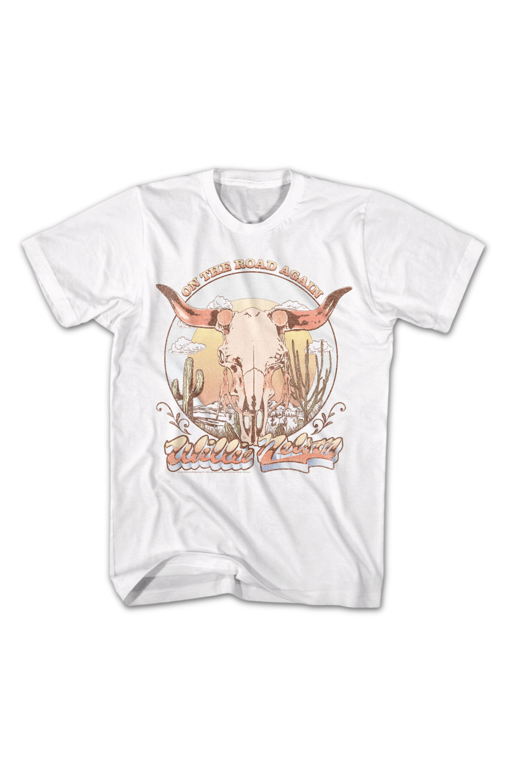 On The Road Again Skull Willie Nelson T-Shirt product image 2