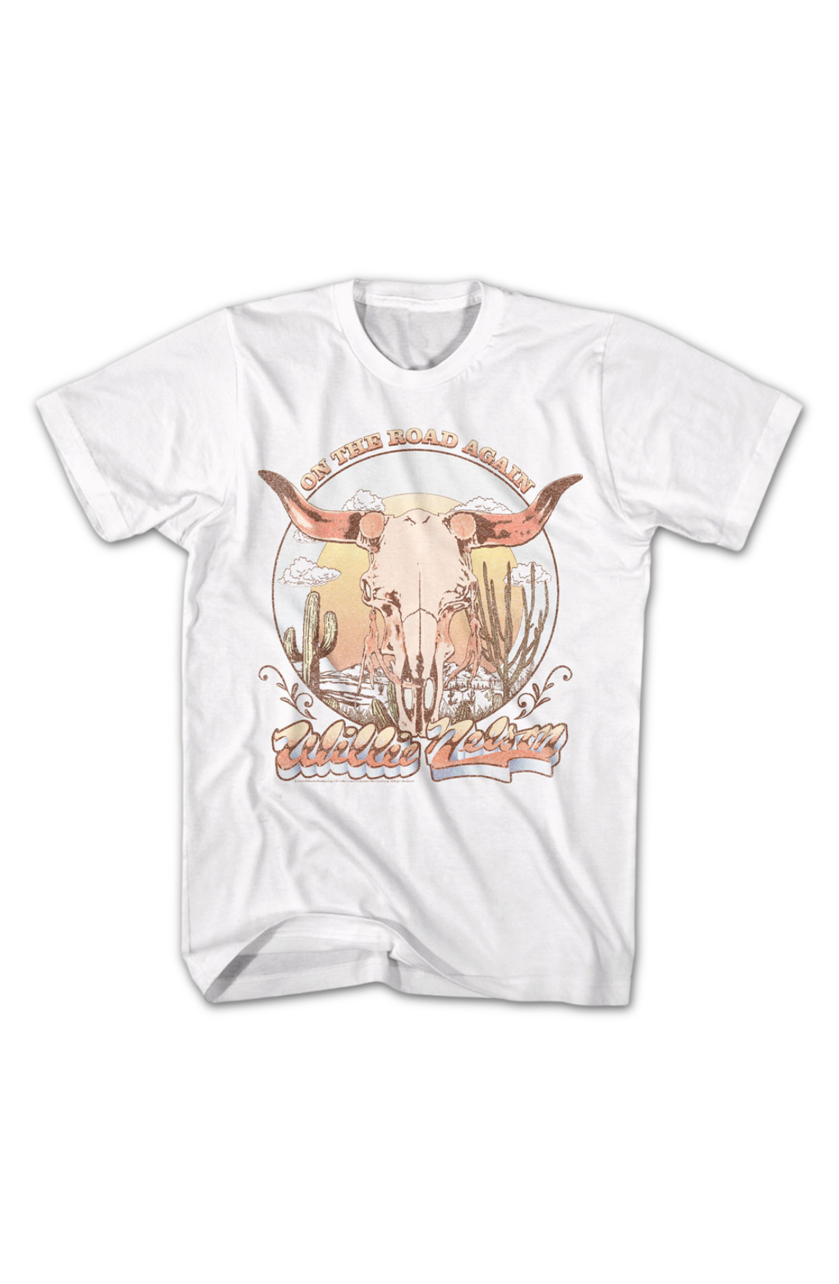 On The Road Again Skull Willie Nelson T-Shirt product image 2