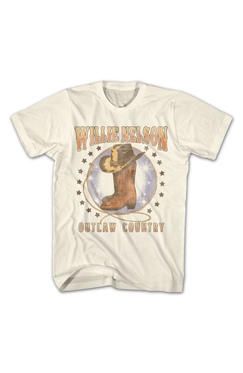 Outlaw Country Boots & Hat Willie Nelson T-Shirt