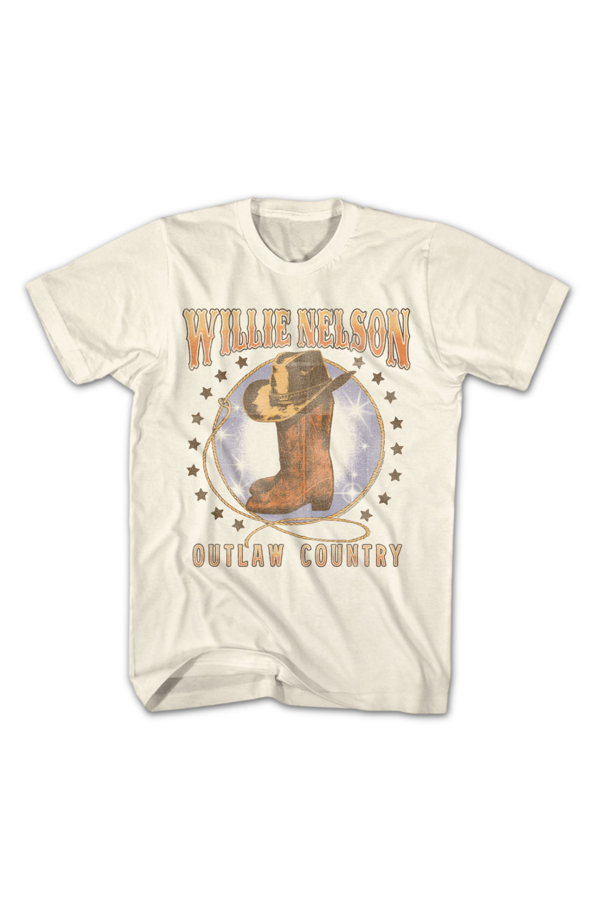 Outlaw Country Boots & Hat Willie Nelson T-Shirt